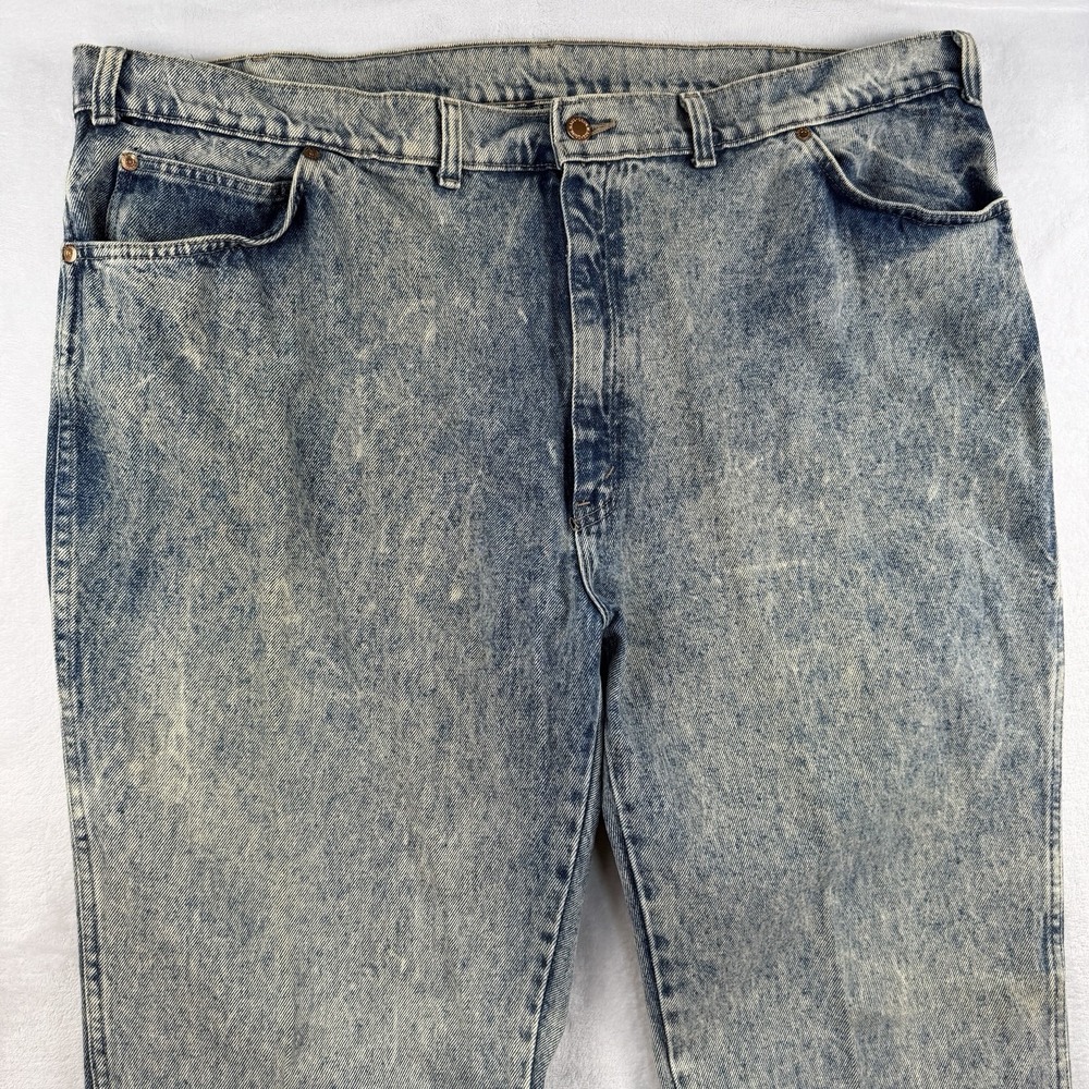 Vintage 80s 90s Long Haul Jeans Men's 44x31 Acid Wash Blue Boot Cut Denim Cowboy - Picture 2 of 8